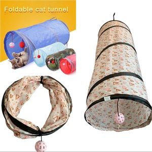 Foldable collapsible cat tunnel